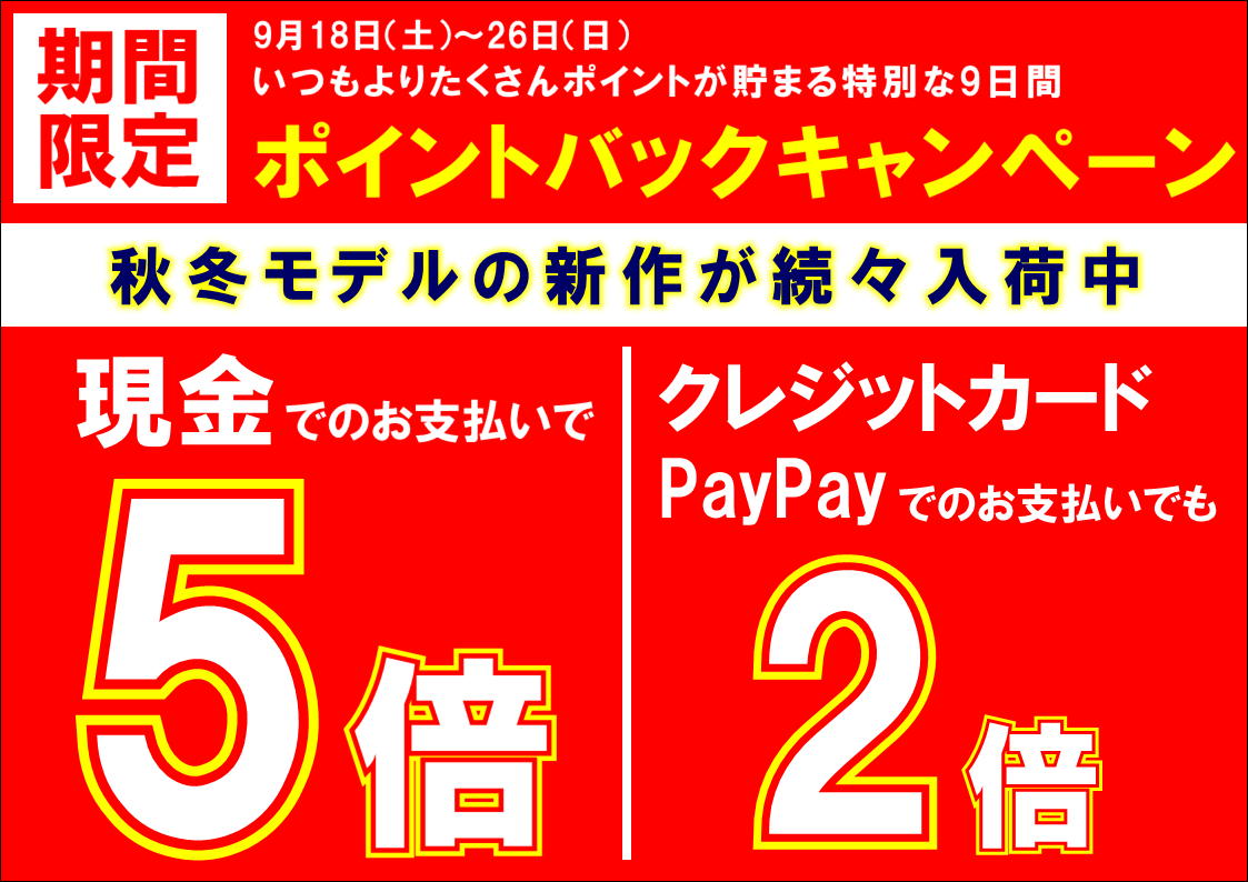 【ポイントバックキャンペーン開催】